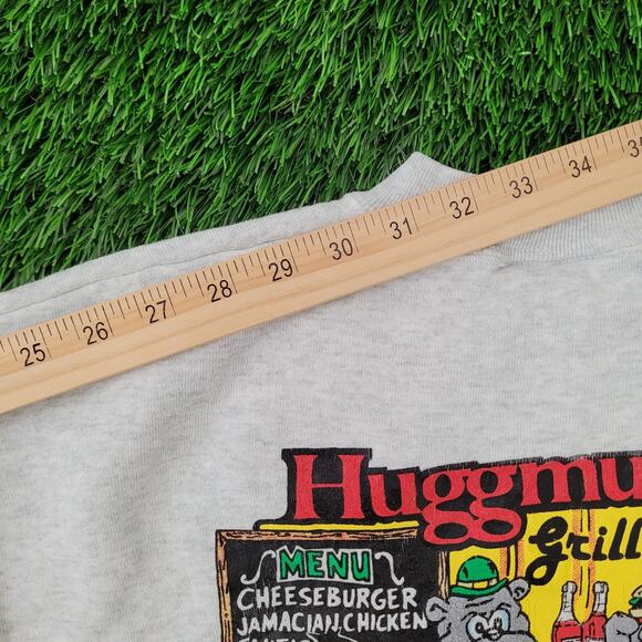 Vintage 90s Funny Animal Humor Sweatshirt L/XL 23x25 Huggmuggers Grill - Picture 3 of 16